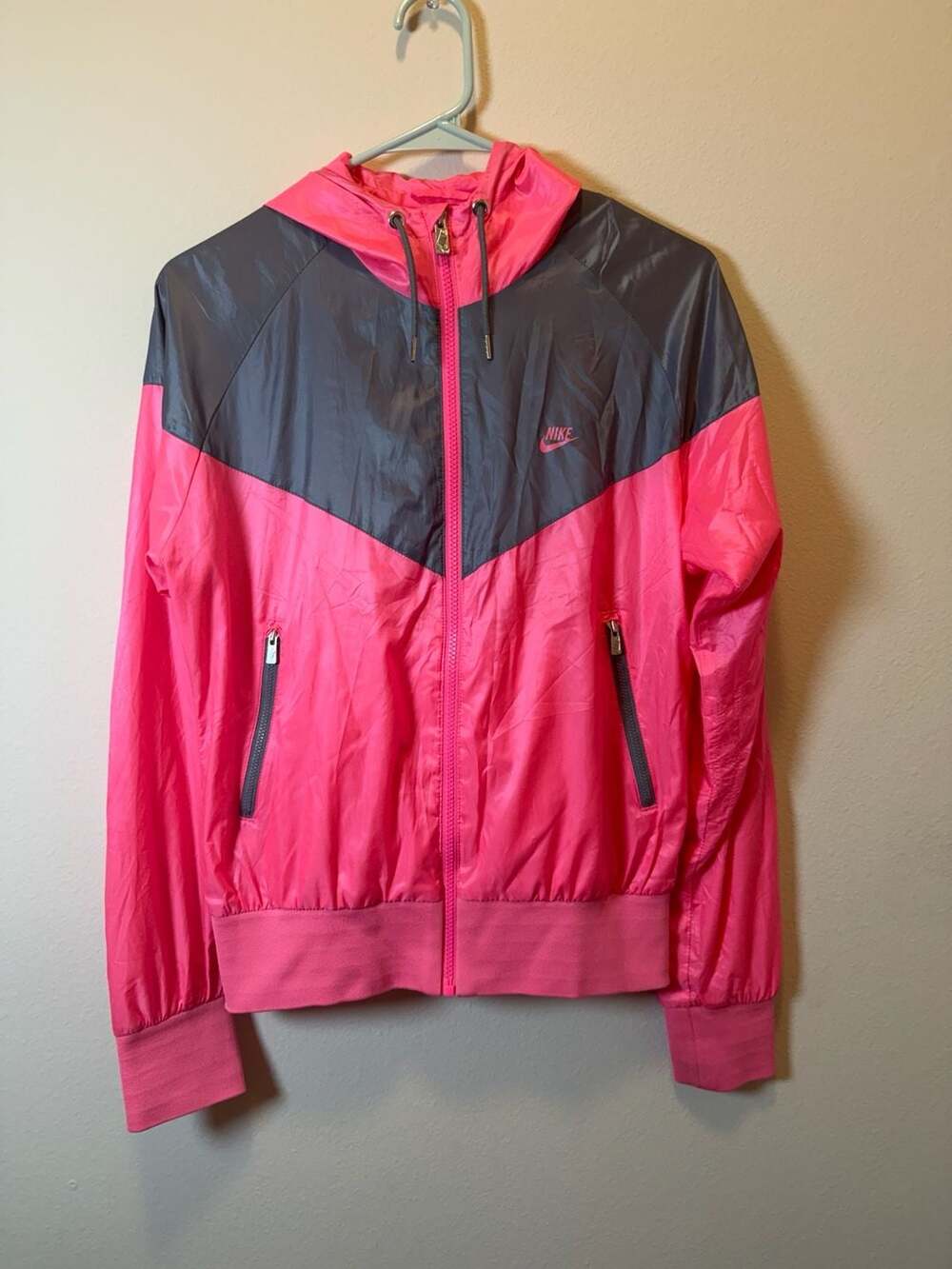 Nike Sportswear Pink and Gray Windrunner Jacket Size M